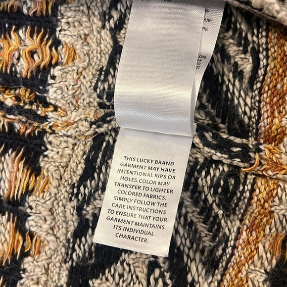Lucky Brand BoHo Southwestern Aztec Textured, Open Front Cardigan-Pockets, Sz S. - Picture 13 of 13